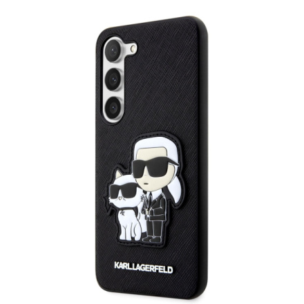 Karl Lagerfeld PU Saffiano Karl and Choupette NFT Zadní Kryt pro Samsung Galaxy S23+ Black, KLHCS23MSANKCPK