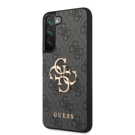 Guess PU 4G Metal Logo Zadní Kryt pro Samsung Galaxy S23 Grey, GUHCS23S4GMGGR