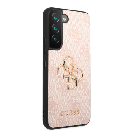 Guess PU 4G Metal Logo Zadní Kryt pro Samsung Galaxy S23 Pink, GUHCS23S4GMGPI