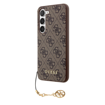 Guess 4G Charm Zadní Kryt pro Samsung Galaxy S23 Brown, GUHCS23SGF4GBR