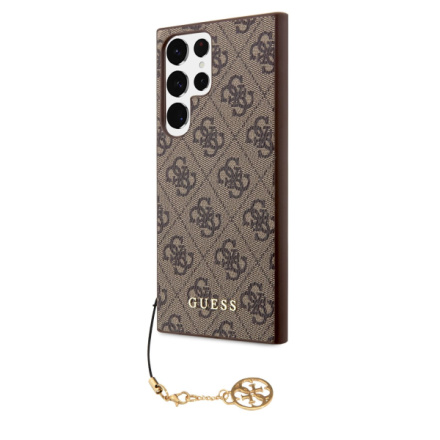 Guess 4G Charm Zadní Kryt pro Samsung Galaxy S23 Ultra Brown, GUHCS23LGF4GBR