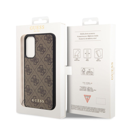 Guess 4G Charm Zadní Kryt pro Samsung Galaxy A34 5G Brown, GUHCSA34GF4GBR