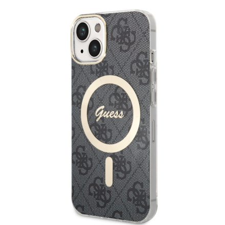 Guess IML 4G MagSafe Zadní Kryt pro iPhone 13 Black, GUHMP13MH4STK