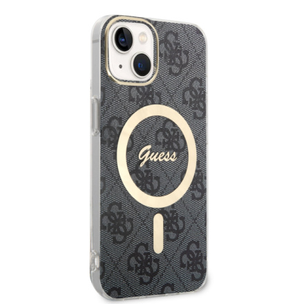 Guess IML 4G MagSafe Zadní Kryt pro iPhone 13 Black, GUHMP13MH4STK