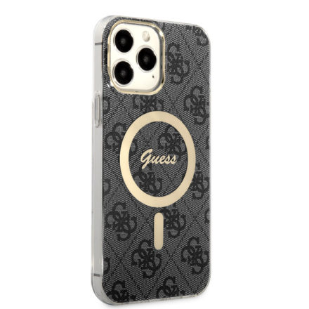 Guess IML 4G MagSafe Zadní Kryt pro iPhone 13 Pro Max Black, GUHMP13XH4STK