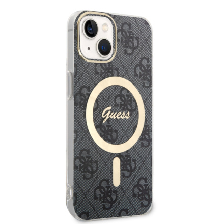 Guess IML 4G MagSafe Zadní Kryt pro iPhone 14 Black, GUHMP14SH4STK