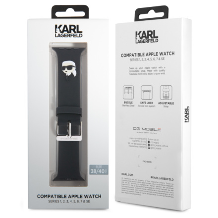 Karl Lagerfeld Karl Head NFT Řemínek pro Apple Watch 38/40/41 Black, KLAWMSLKNK