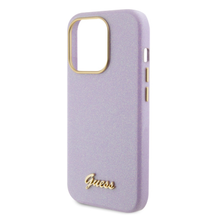 Guess PU Glitter Full Wrapped Zadní Kryt pro iPhone 15 Pro Lilac, GUHCP15LPGMCSL