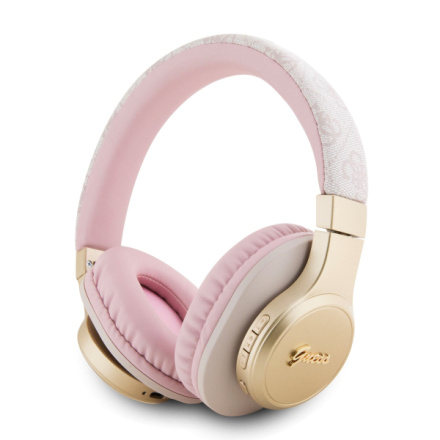 Guess PU Leather 4G Script Logo BT5.3 Stereo Headphone Pink, GUBH604GEMP