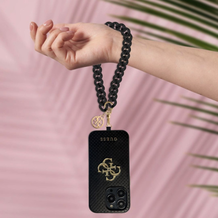 Guess Univerzální Popruh na Ruku 4G Charm Black, GUOUCBMC4MK