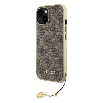 Guess 4G Charm Zadní Kryt pro iPhone 15 Brown, GUHCP15SGF4GBR