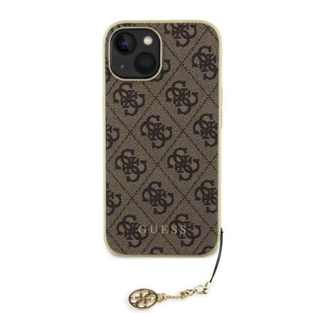 Guess 4G Charm Zadní Kryt pro iPhone 15 Brown, GUHCP15SGF4GBR