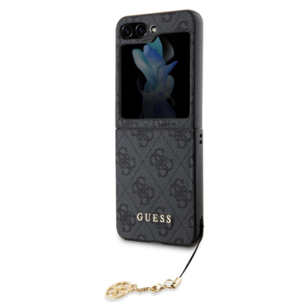 Guess 4G Charm Zadní Kryt pro Samsung Galaxy Z Flip 5 Grey, GUHCZF5GF4GGR