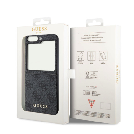 Guess 4G Charm Zadní Kryt pro Samsung Galaxy Z Flip 5 Grey, GUHCZF5GF4GGR