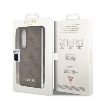 Guess 4G Charm Zadní Kryt pro Samsung Galaxy Z Fold 5 Brown, GUHCZFD5GF4GBR