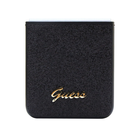 Guess PC/TPU Glitter Flakes Metal Logo Zadní Kryt pro Samsung Galaxy Z Flip 5 Black, GUHCZF5HGGSHK