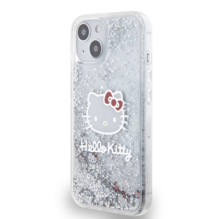 Hello Kitty Liquid Glitter Electroplating Head Logo Zadní Kryt pro iPhone 13 Transparent, HKHCP13MLIKHET