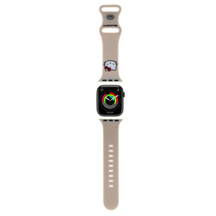 Hello Kitty Liquid Silicone Kitty Head Logo Řemínek pro Apple Watch 38/40mm Beige, HKAWMSCHBLE