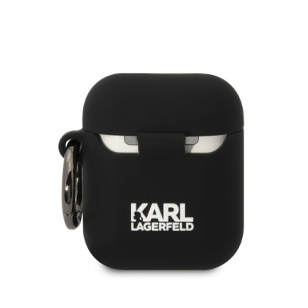 Karl Lagerfeld 3D Logo NFT Karl and Choupette Silikonové Pouzdro pro AirPods 1/2 Black, KLA2RUNKC