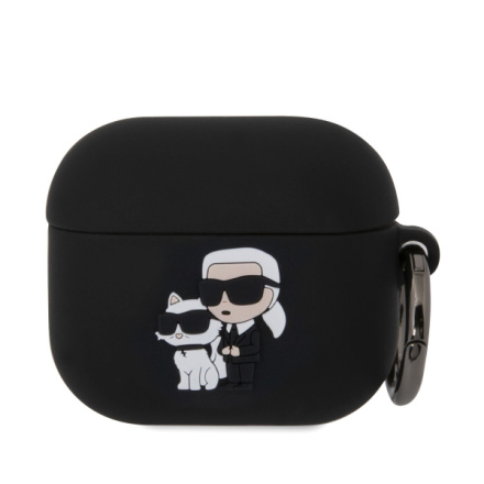 Karl Lagerfeld 3D Logo NFT Karl and Choupette Silikonové Pouzdro pro AirPods 3 Black, KLA3RUNKC