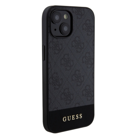 Guess PU 4G Stripe MagSafe Zadní Kryt pro iPhone 15 Black, GUHMP15SG4GLGR