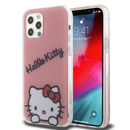 Hello Kitty IML Daydreaming Logo Zadní Kryt pro iPhone 12/12 Pro Pink, HKHCP12MHKDSP