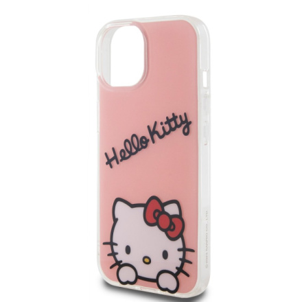 Hello Kitty IML Daydreaming Logo Zadní Kryt pro iPhone 15 Pink, HKHCP15SHKDSP