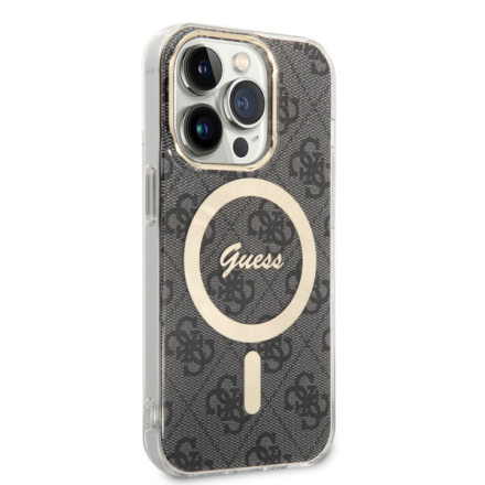 Guess IML 4G MagSafe Zadní Kryt pro iPhone 15 Pro Black, GUHMP15LH4STK