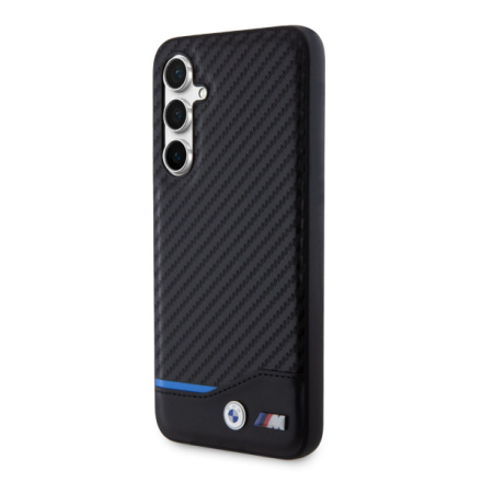 BMW M PU Carbon Blue Line Zadní Kryt pro Samsung Galaxy S23 FE Black, BMHCS23FE22NBCK