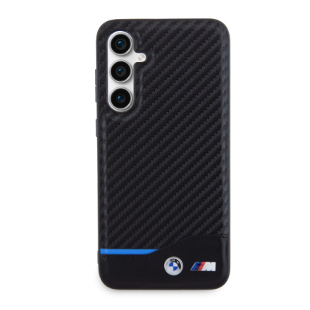 BMW M PU Carbon Blue Line Zadní Kryt pro Samsung Galaxy S23 FE Black, BMHCS23FE22NBCK