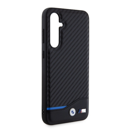 BMW M PU Carbon Blue Line Zadní Kryt pro Samsung Galaxy S23 FE Black, BMHCS23FE22NBCK