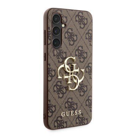 Guess PU 4G Metal Logo Zadní Kryt pro Samsung Galaxy S23 FE Brown, GUHCS23FE4GMGBR