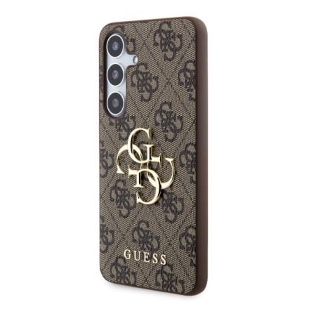 Guess PU 4G Metal Logo Zadní Kryt pro Samsung Galaxy S24 Brown, GUHCS24S4GMGBR