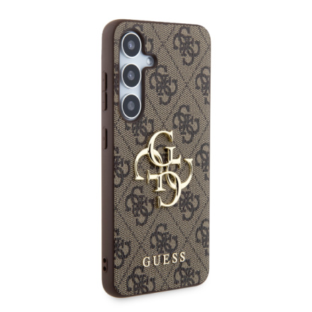 Guess PU 4G Metal Logo Zadní Kryt pro Samsung Galaxy S24 Brown, GUHCS24S4GMGBR