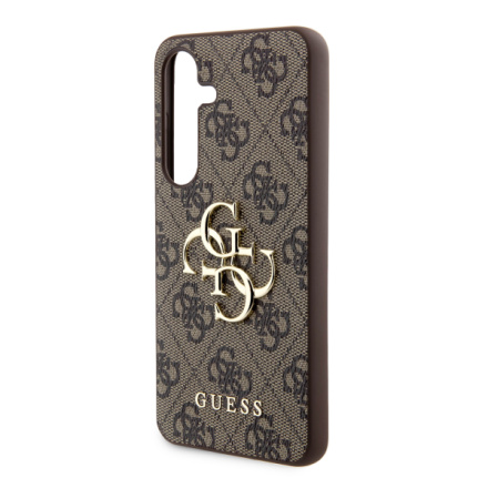 Guess PU 4G Metal Logo Zadní Kryt pro Samsung Galaxy S24+ Brown, GUHCS24M4GMGBR