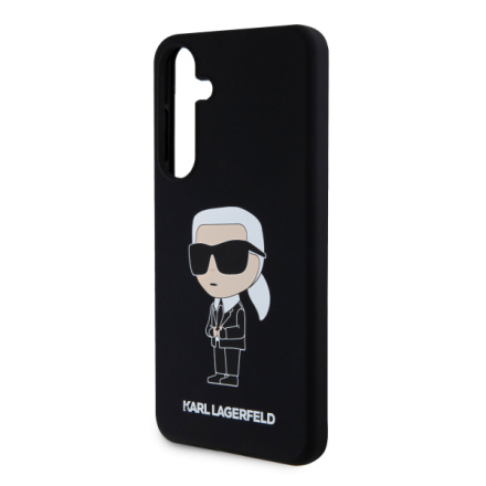 Karl Lagerfeld Liquid Silicone Ikonik NFT Zadní Kryt pro Samsung Galaxy S24+ Black, KLHCS24MSNIKBCK