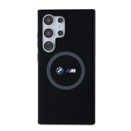 BMW M Printed Round and Logo Magsafe Silikonový Kryt pro Samsung Galaxy S24 Ultra Black, BMHMS24L23SROK