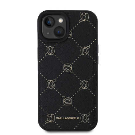 Karl Lagerfeld PU Karl Heads Pattern Magsafe Zadní Kryt pro iPhone 15 Black, KLHMP15SPGKHPHK