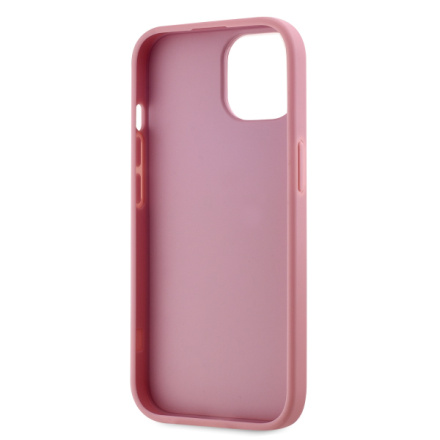 Karl Lagerfeld Wrinkled PU Signature Logo Zadní Kryt pro iPhone 15 Pink, KLHCP15SPFMFBKMP