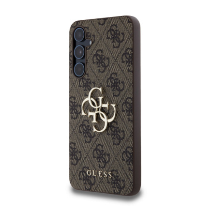 Guess PU 4G Metal Logo Zadní Kryt pro Samsung Galaxy A55 5G Brown, GUHCSA554GMGBR