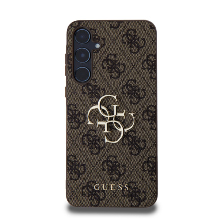 Guess PU 4G Metal Logo Zadní Kryt pro Samsung Galaxy A55 5G Brown, GUHCSA554GMGBR