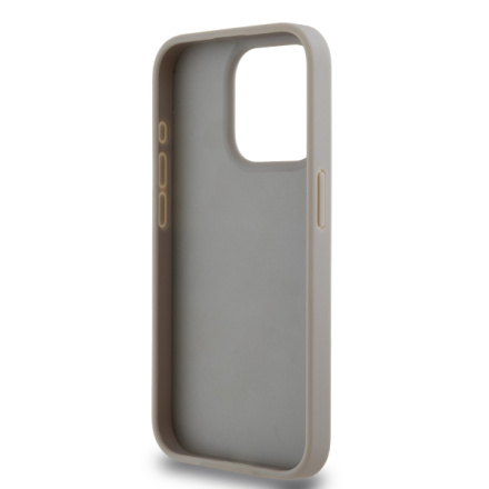 DKNY PU Leather Repeat Pattern Tonal Stripe Zadní Kryt pro iPhone 14 Pro Max Beige, DKHCP14XPRTHSLE