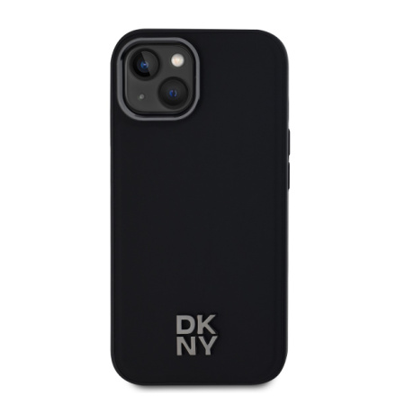 DKNY PU Leather Stack Logo Magsafe Zadní Kryt pro iPhone 14 Black, DKHMP14SPSMCSLK