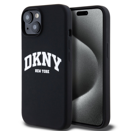 DKNY Liquid Silicone Arch Logo MagSafe Zadní Kryt pro iPhone 13 Black, DKHMP13MSNYACH
