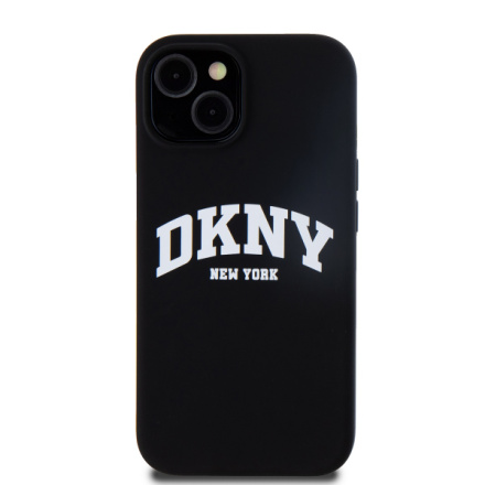 DKNY Liquid Silicone Arch Logo MagSafe Zadní Kryt pro iPhone 15 Black, DKHMP15SSNYACH