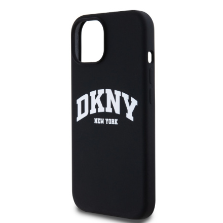 DKNY Liquid Silicone Arch Logo MagSafe Zadní Kryt pro iPhone 15 Black, DKHMP15SSNYACH