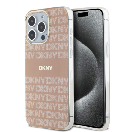 DKNY PC/TPU Repeat Pattern Tonal Stripe Magsafe Zadní Kryt pro iPhone 15 Pro Max Pink, DKHMP15XHRHSEP