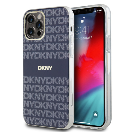 DKNY PC/TPU Repeat Pattern Tonal Stripe Magsafe Zadní Kryt pro iPhone 12/12 Pro Blue, DKHMP12MHRHSEB