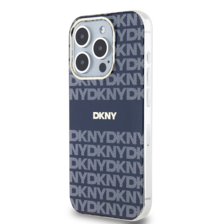 DKNY PC/TPU Repeat Pattern Tonal Stripe Magsafe Zadní Kryt pro iPhone 14 Pro Blue, DKHMP14LHRHSEB