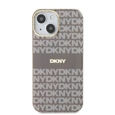 DKNY PC/TPU Repeat Pattern Tonal Stripe Magsafe Zadní Kryt pro iPhone 13 Beige, DKHMP13MHRHSEE